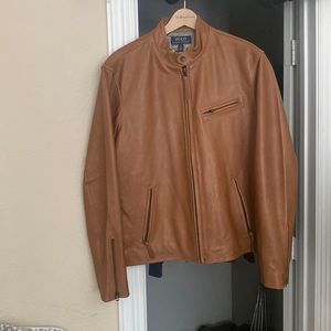 Men’s Polo Ralph Lauren genuine Leather brown midweight jacket